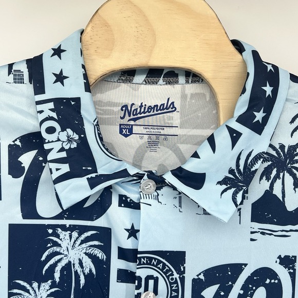 Washington Nationals X Kona Big Wave Beer 20th Anniv Hawaiian Shirt Mens XL - Picture 3 of 5